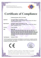 ARTONE Amplifier RoHS Test Certificate