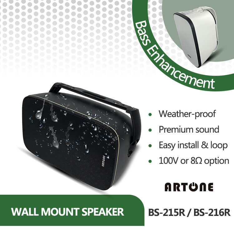 All weather outdoor 5-inch wall speaker party house bass sound system BS-215R